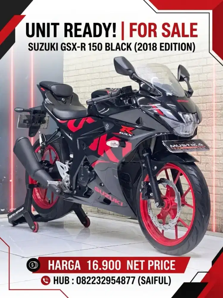 Perfect Condition!!Suzuki GSX R 2018 Black Plat Jatim Mulus-Mustika