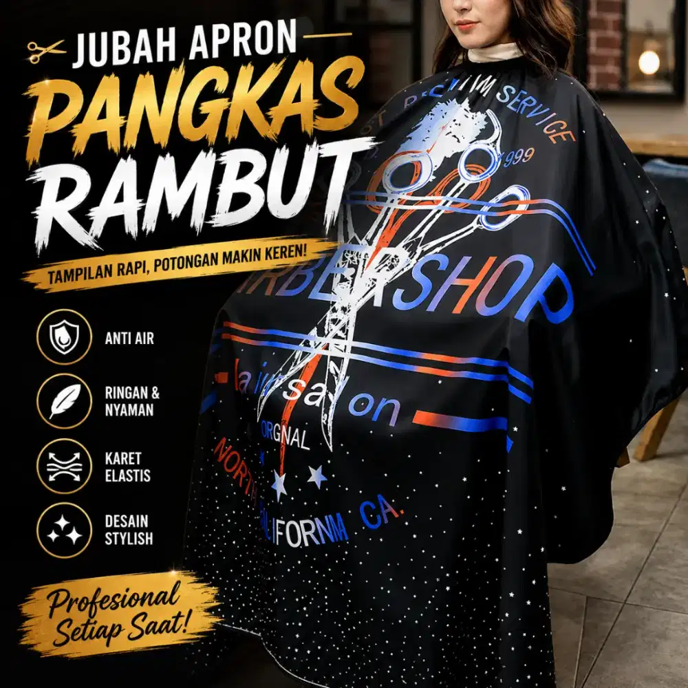 Biutte.co Jubah Apron Potong Rambut Kip Cape Salon Barbershop