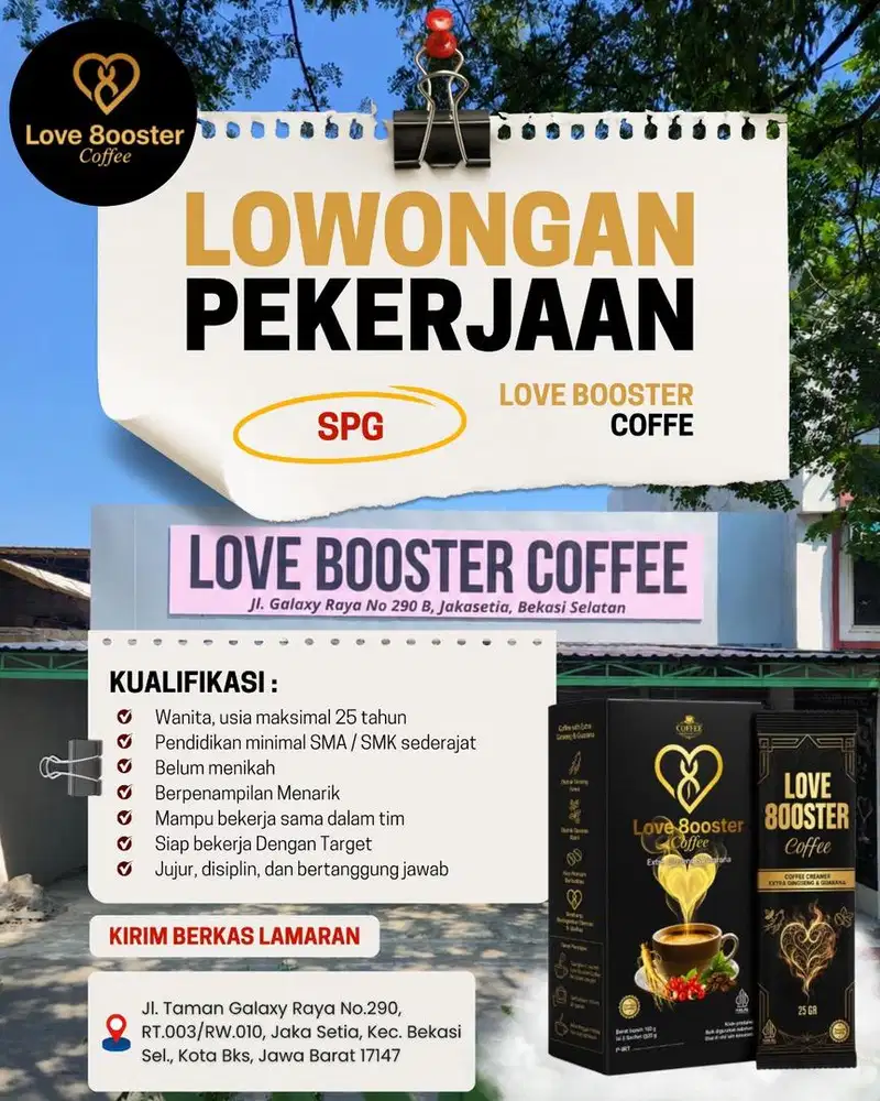 LOWONGAN PEKERJAAN SPG LOVE BOOSTER COFFEE