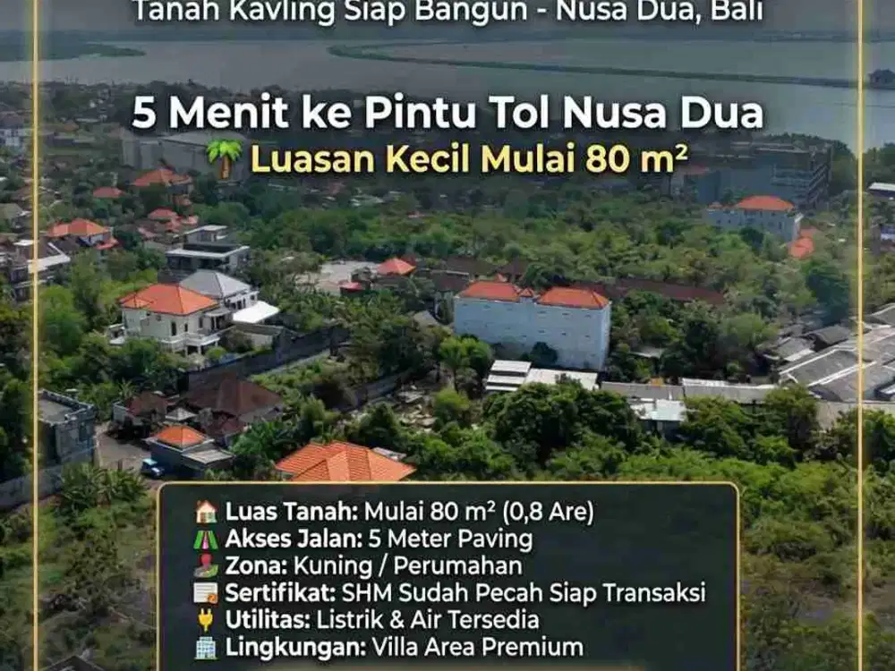 Tanah Murah Siap Bangun 5 Menit Dari Tol Nusa Dua Bali