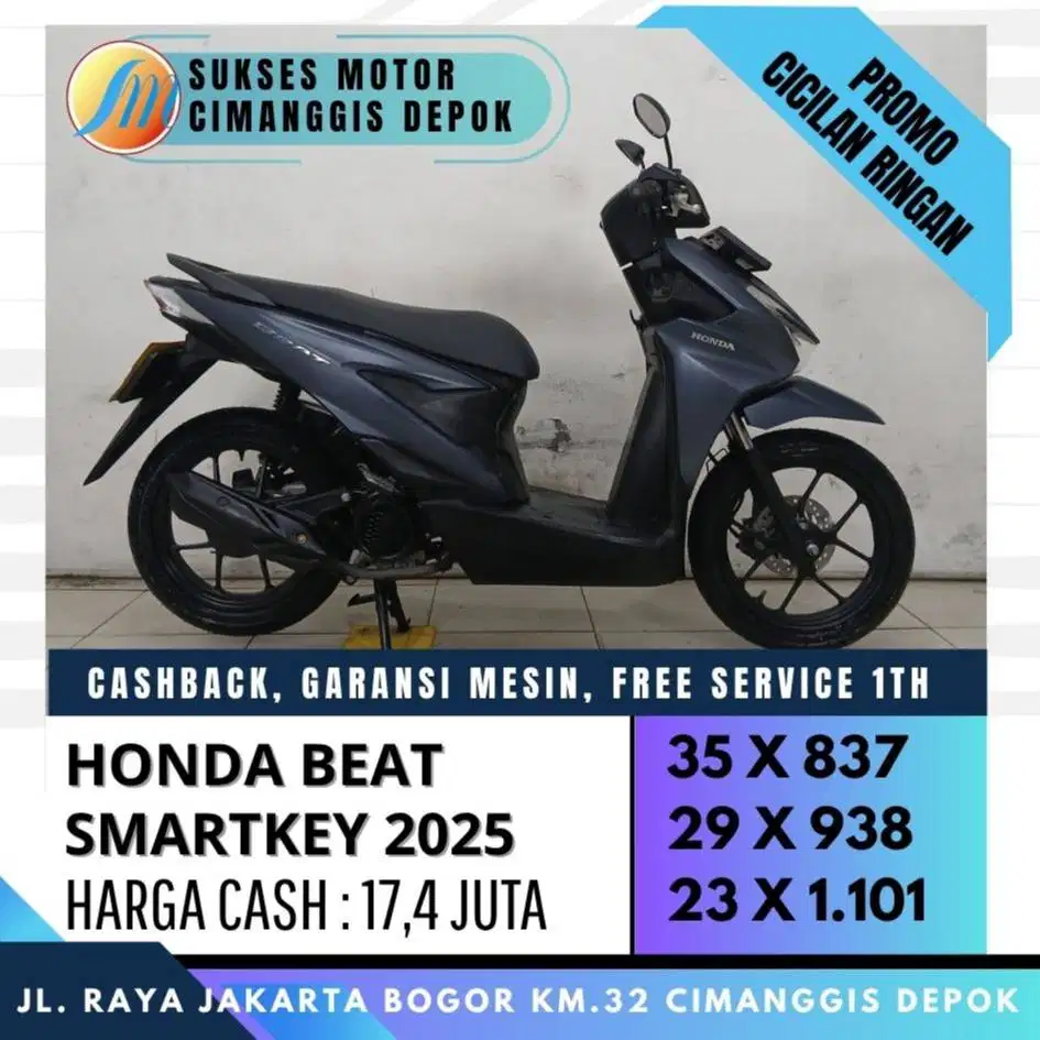 DP 600 BEAT SMARTKEY 2025 CASH KREDIT UNIT BERGARANSI FREE SERVICE 1TH
