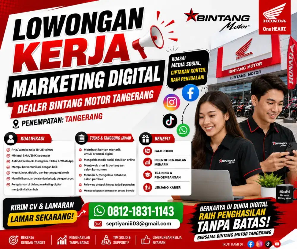 Dibutuhkan Sales Marketing Digital
