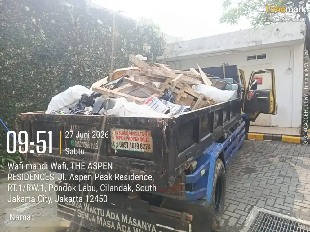 Jasa buang puing dan angkutan sampah