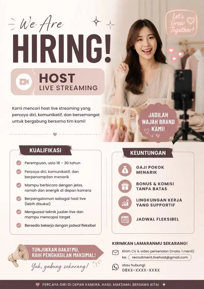 DI CARI HOST LIVE YANG BERPENGALAMAN