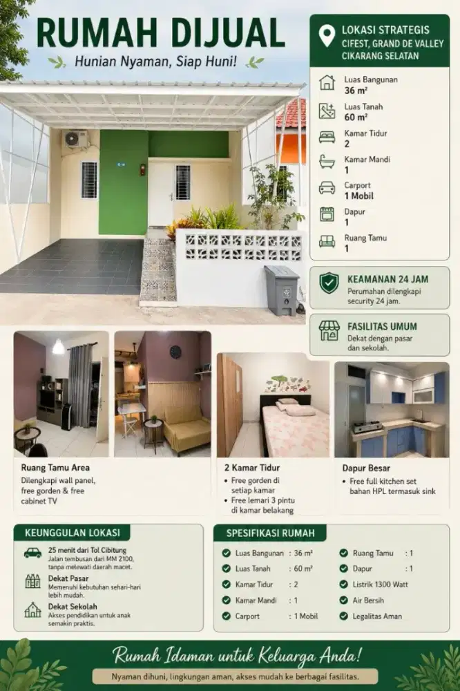 Dijual Over Kredit Rumah di Villa Mutiara, Cifest, Grand de Valley