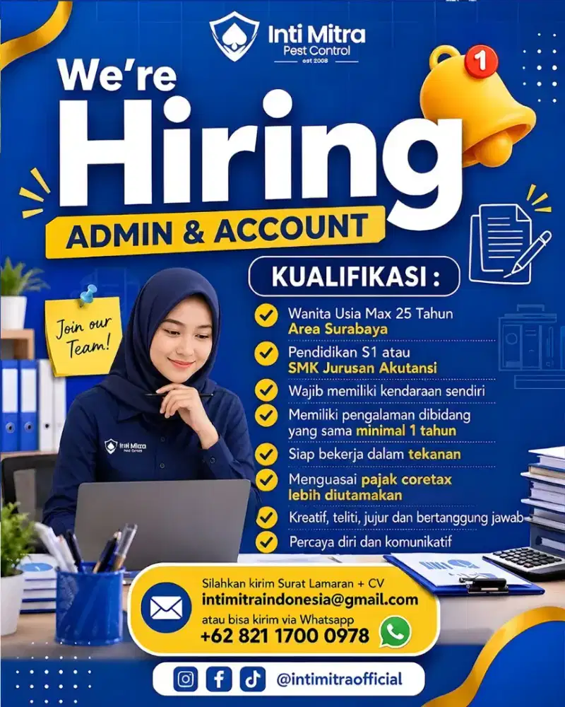 Dicari Admin & Account
