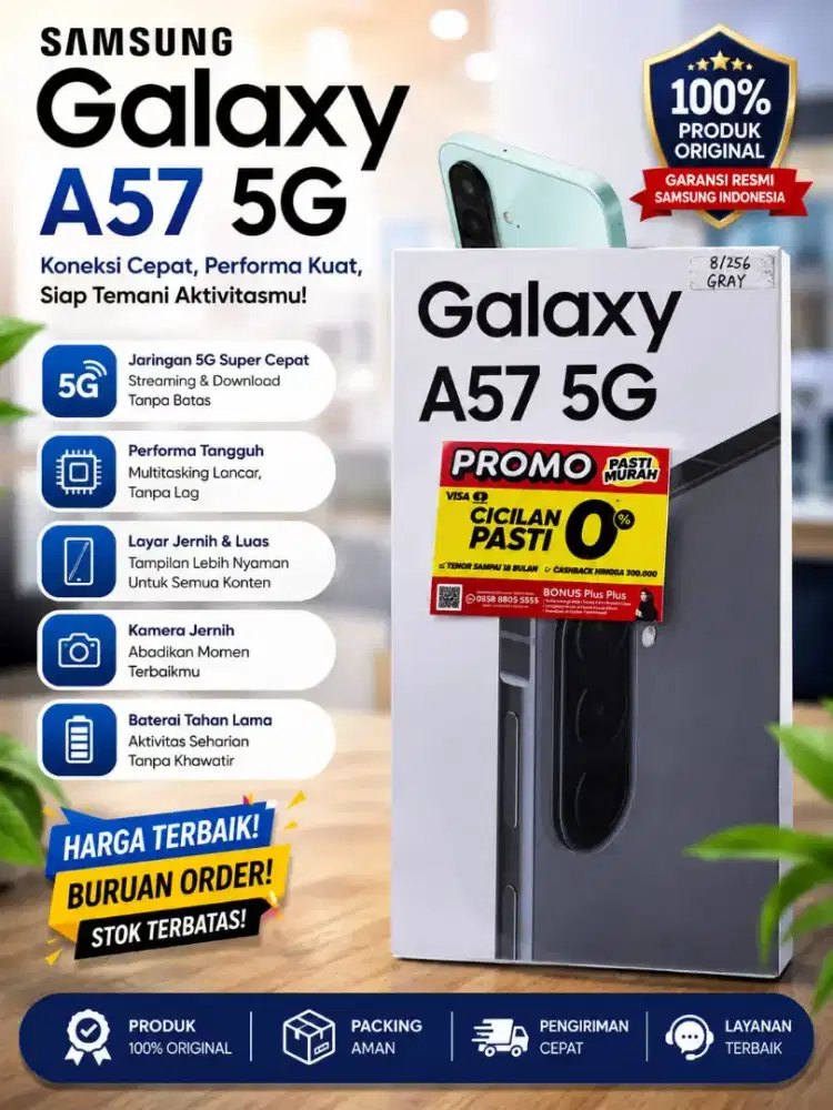 DIJUAL MURAH SAMSUNG A57 POTONGAN 1.5 JT+ BUDS 800 RB PROMO: 6.8 jt