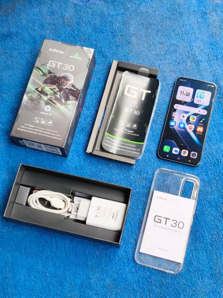 Infinix GT 30 5G 8/256 GB Cyber Blue Fullset Garansi Panjang