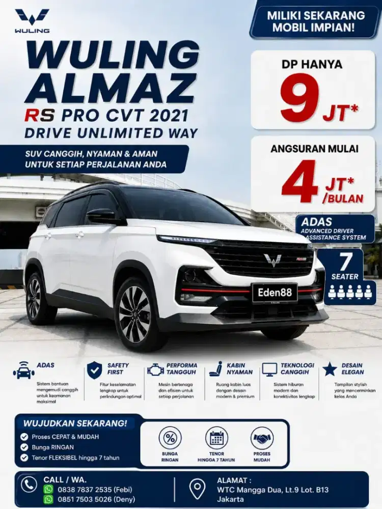 2021 Wuling Almaz RS PRO ADAS 1.5 AT Matic Terawat