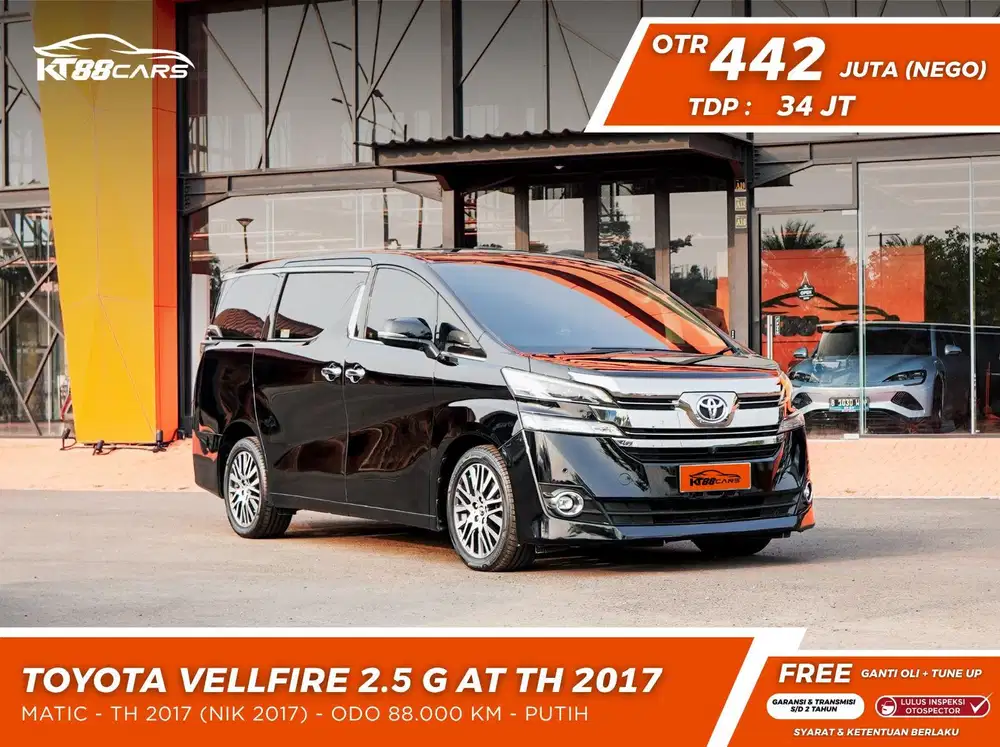 [BERGARANSI] TOYOTA VELLFIRE 2.5 G MATIC TAHUN 2017 HITAM