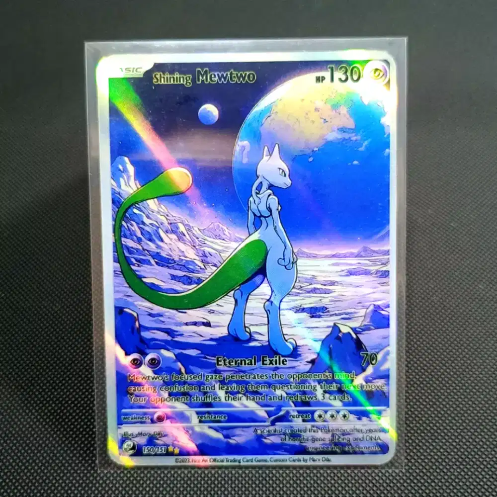 Kartu pokemon TCG english mewtwo SAR holo replika