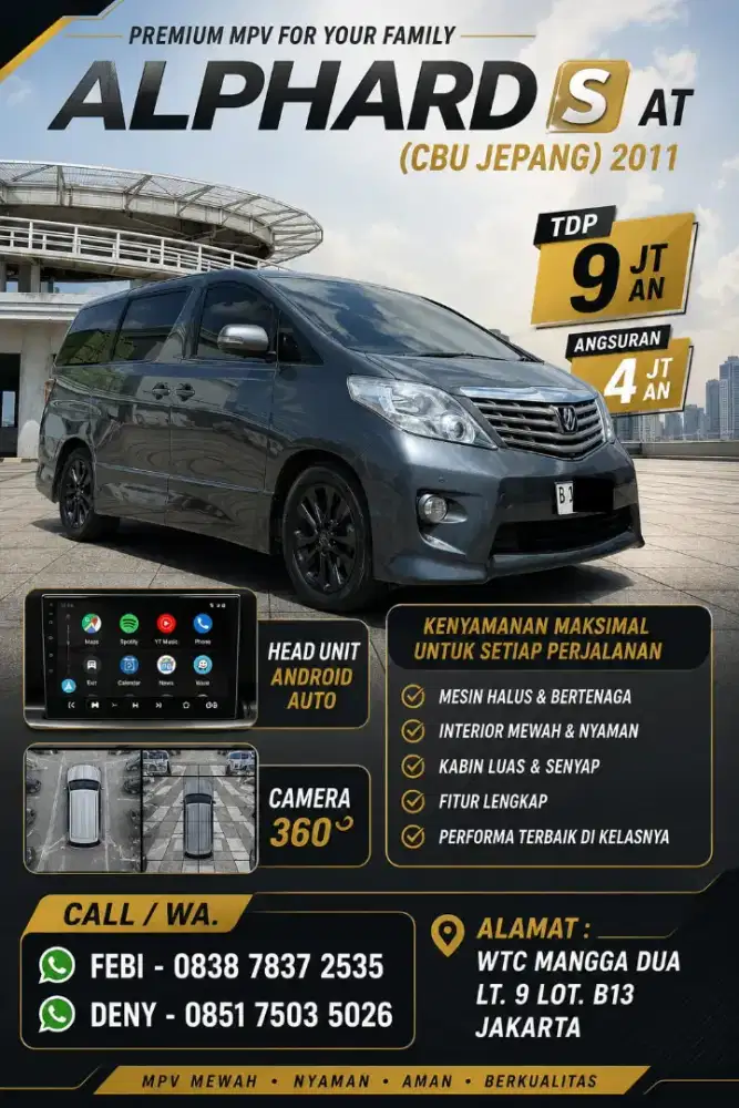 Toyota Alphard S CBU JAPAN 2.4 AT Matic 2011 Terawat