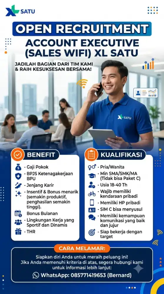 Open Recruitment Account Executive (Sales Wifi)