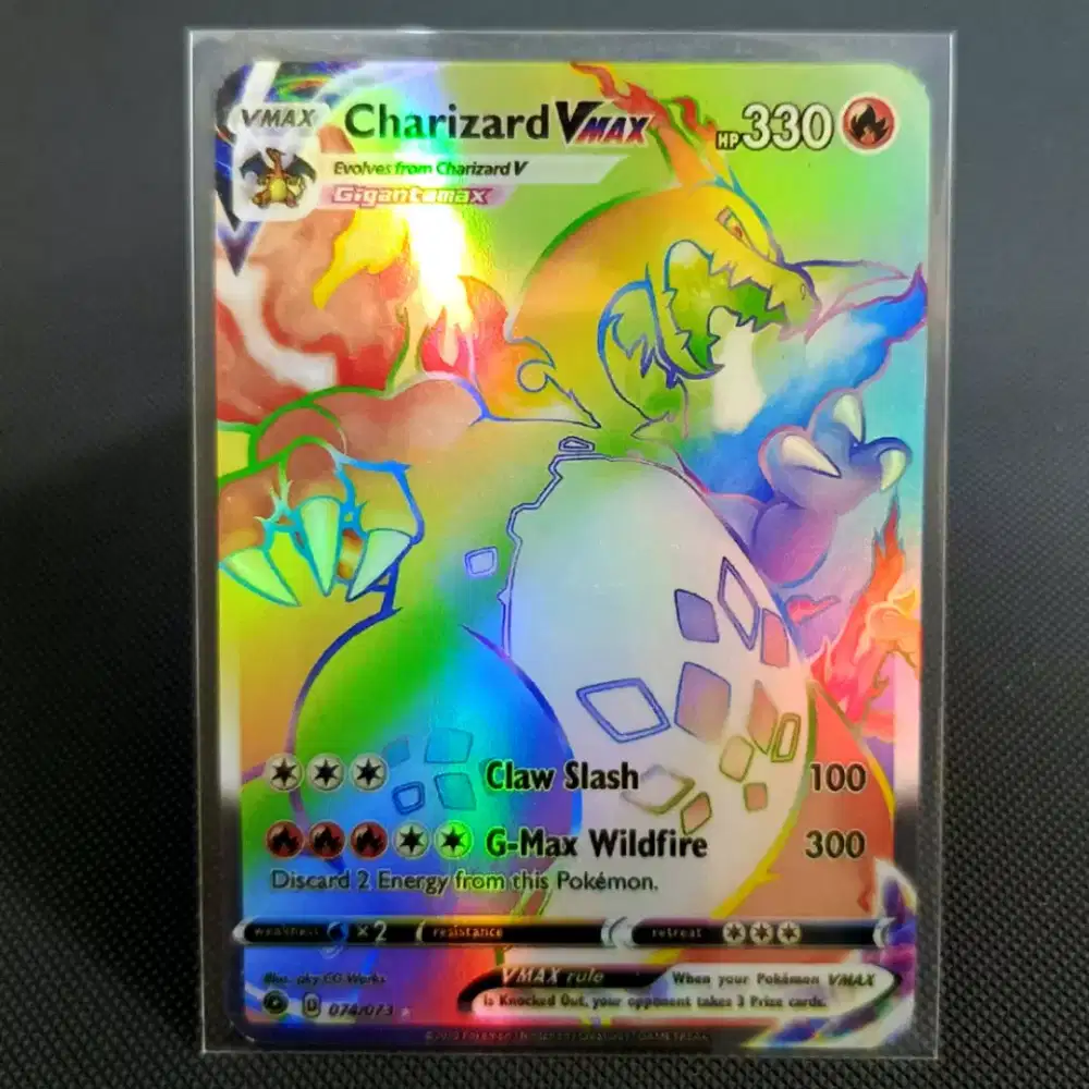 Kartu pokemon TCG english charizard vmax holo replika