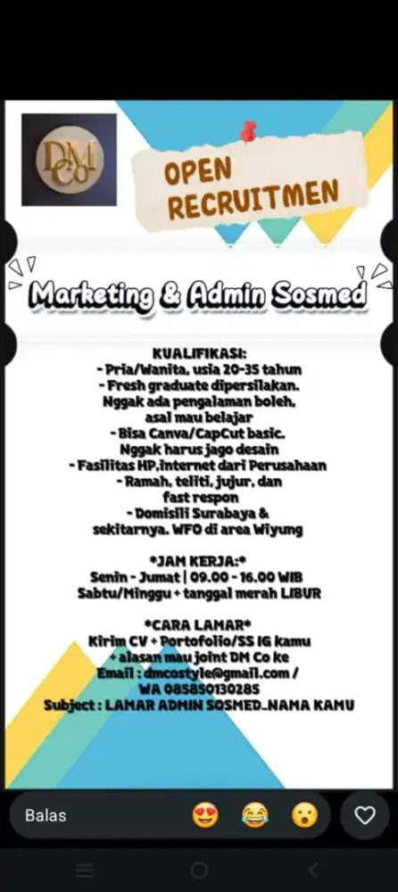 Marketing & Admin Sosmed