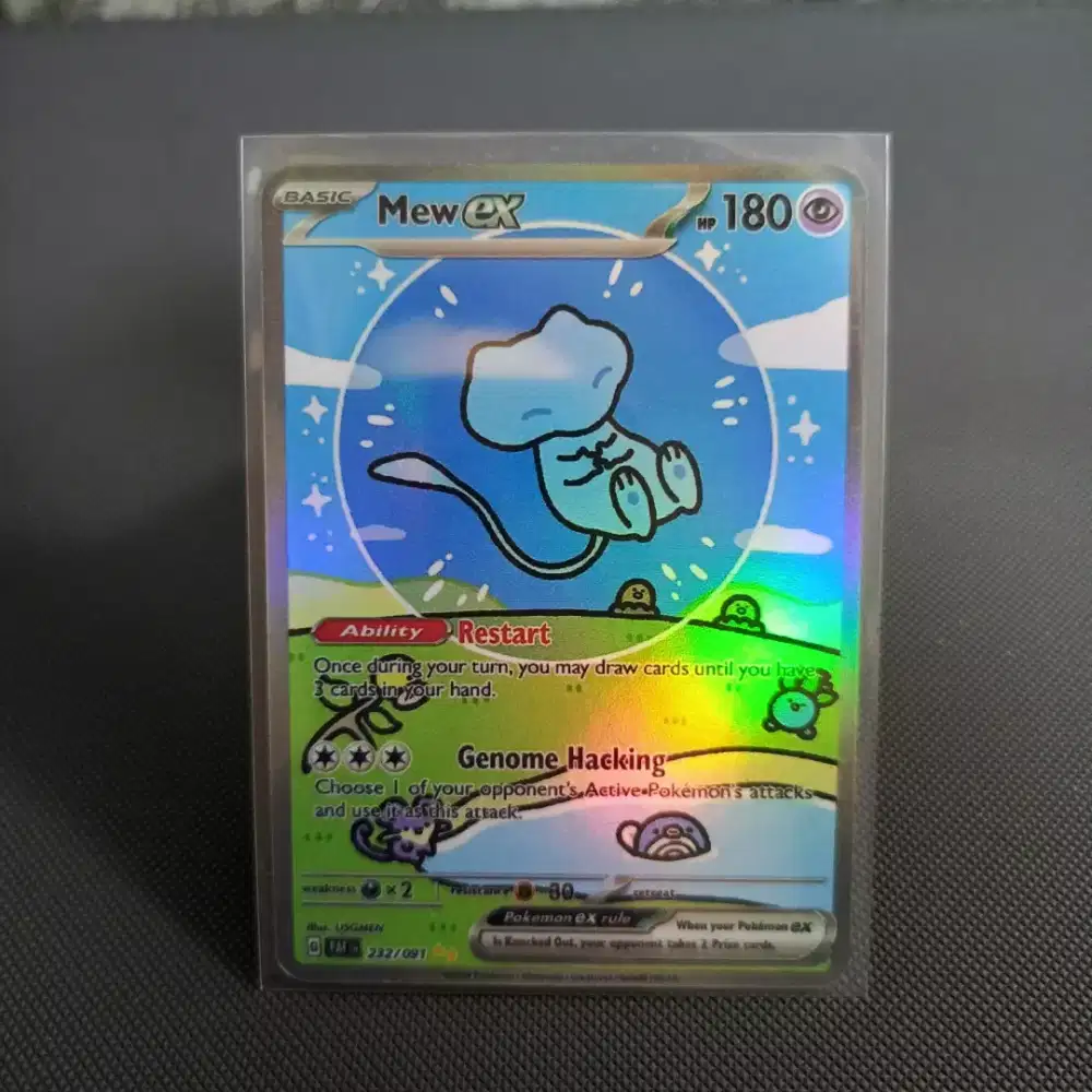 Bubble mew sar holo kartu pokemon TCG english replika