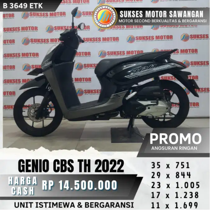 MULUS HONDA GENIO CBS TH 2022 BISA CASH KREDIT BERGARANSI SUKSES MOTOR