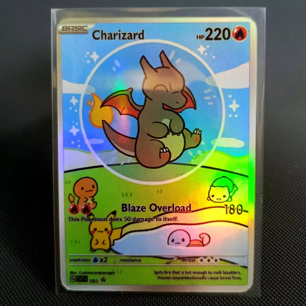 Kartu pokemon charizard holo sar replika