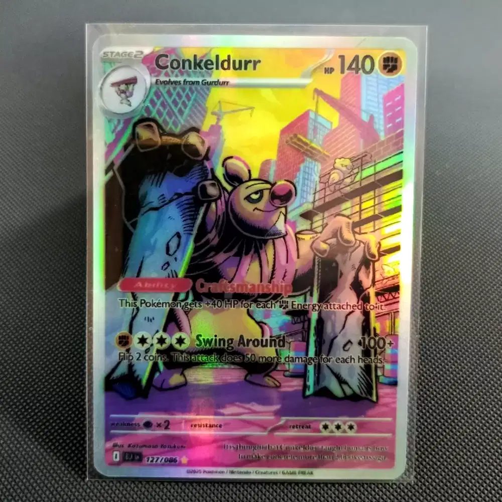 Kartu pokemon TCG english AR conkeldur holo