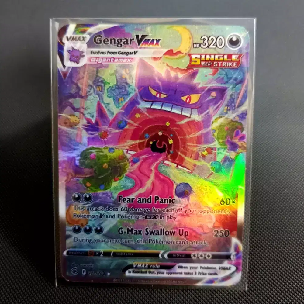 Kartu pokemon tcg english gengar vmax holo replika super