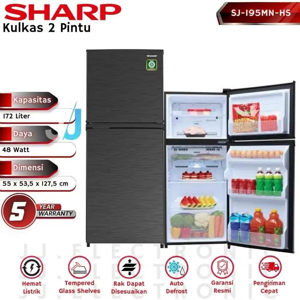 Kulkas Sharp Kirei SJ - 195 baru