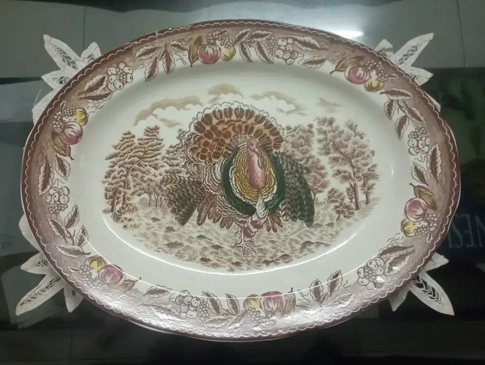 Piring Antik Large Turkey Platter, Vintage 60's