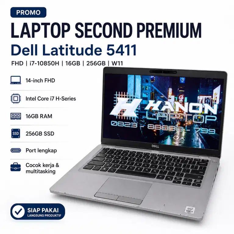 Laptop 2nd Dell Latitude 5411 [14″FHD | i7-10850H | 16GB | 256GB]