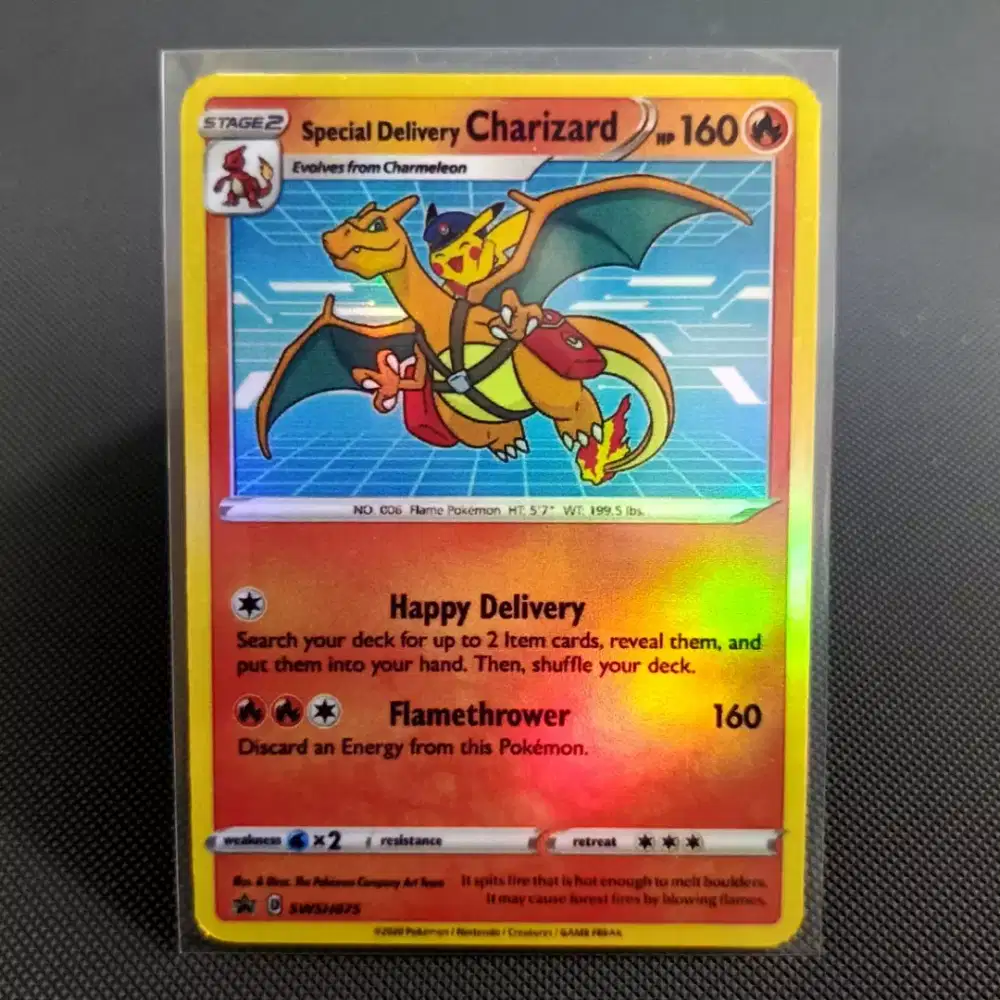 Kartu pokemon promo charizard pikachu holo replika super