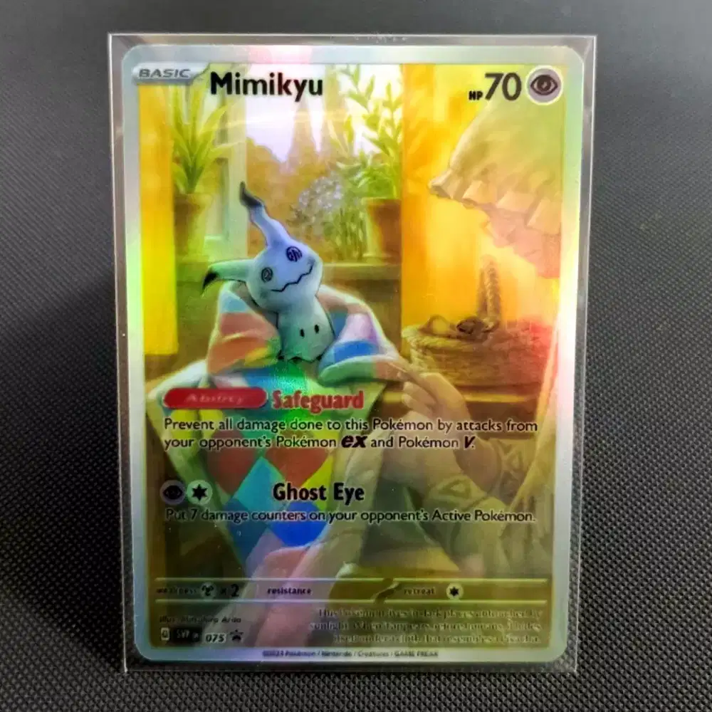 Kartu pokemon AR mimikyu holo replika