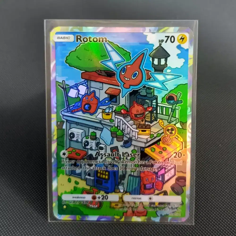 Kartu pokemon TCG english Rotom holo replika