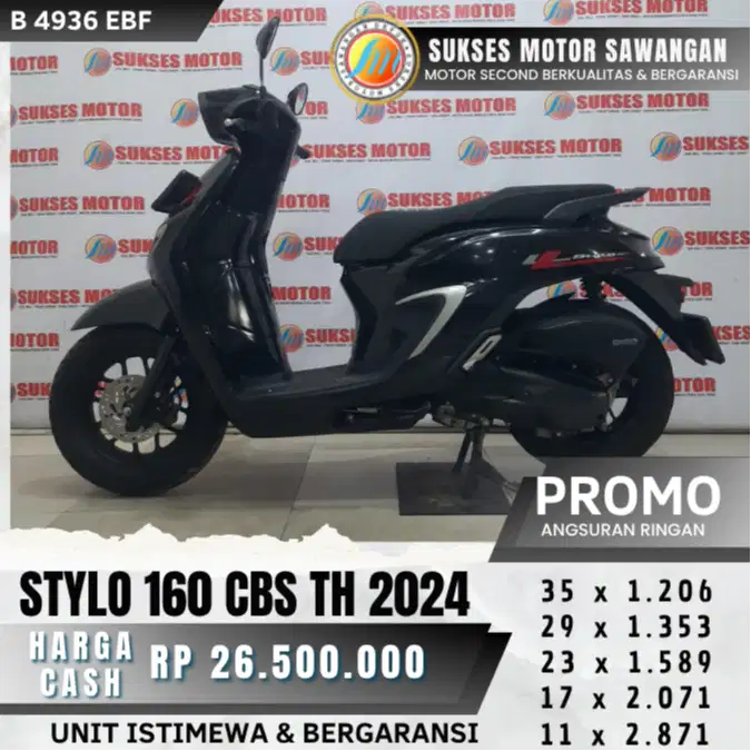 MULUS HONDA STYLO 160 CBS TH 2024 HITAM BISA CASH KREDIT BERGARANSI