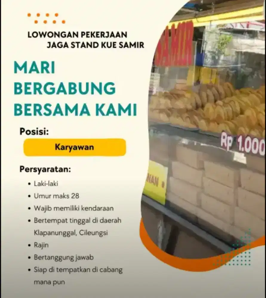 Jaga stand kue samir