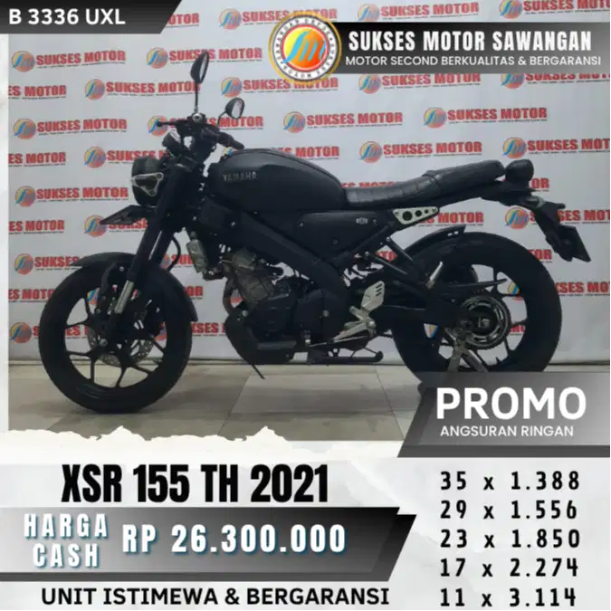 YAMAHA XSR 155 TH 2021 HITAM MULUS BISA CASH KREDIT BERGARANSI MESIN