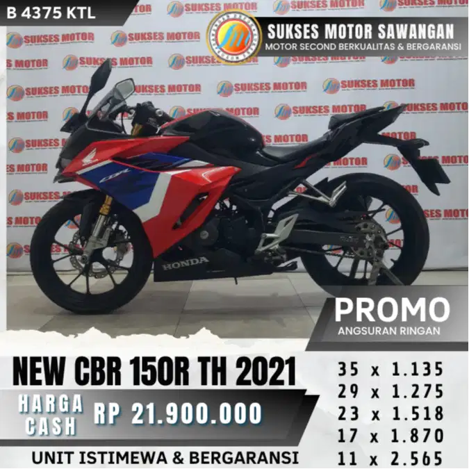 HONDA NEW CBR 150R 150 TH 2021 UNIT MULUS BISA CASH KREDIT BERGARANSI