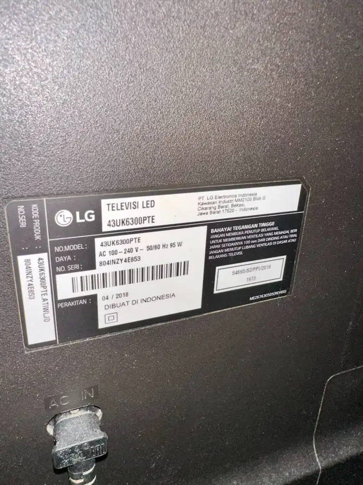 Smart TV LG 43 Inch 4K UHD – Lengkap Dus | Siap Pakai | Gambar Jernih