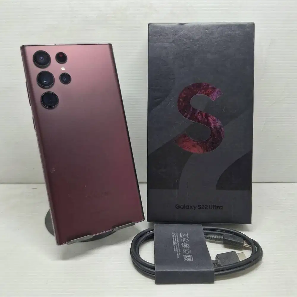 TERMURAH FULLSET SAMSUNG GALAXY S22 ULTRA 5G 12/256 BURGUNDY EX SEIN