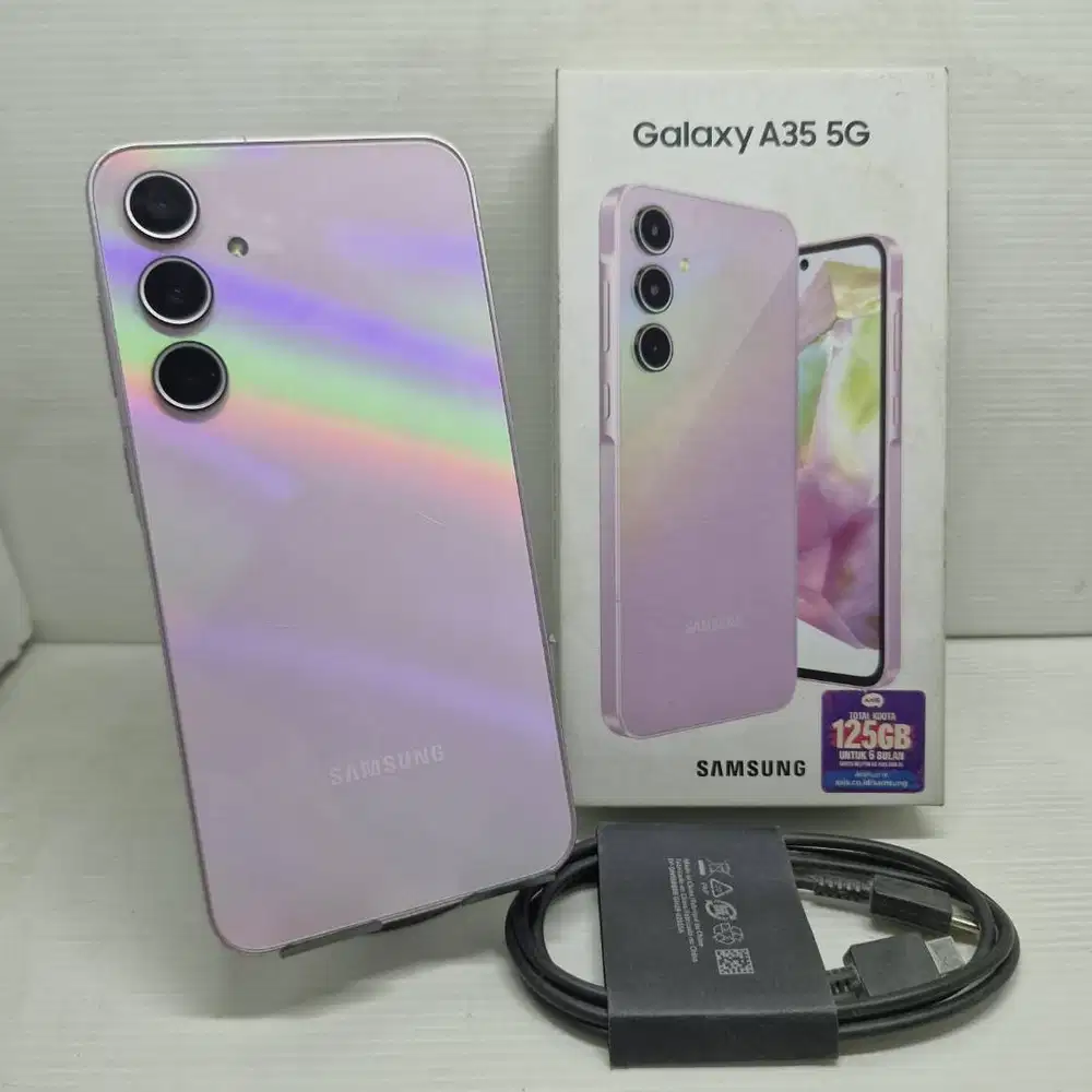 FULLSET SAMSUNG GALAXY A35 5G 8/256 LILAC EX SEIN SIAP PAKAI