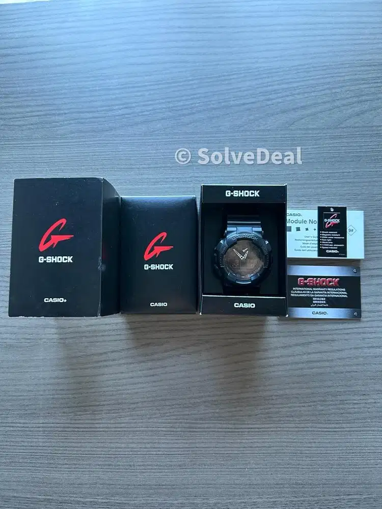 Jam Casio G-Shock GA-100 Black Mulus Jam Tangan Pria Original