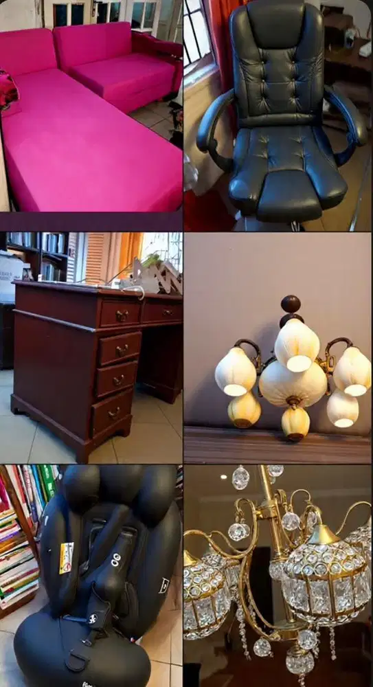 Meja kantor kursi kantor sofa lampu kristal baby chair baby walker