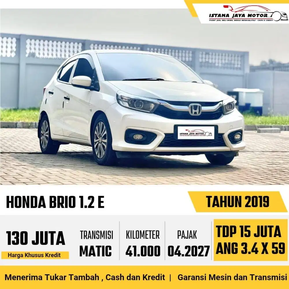 Honda Brio E AT th 2019 #istana jaya motor