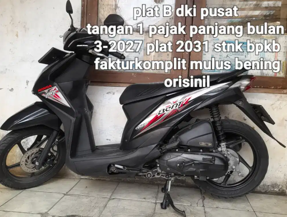 Honda Beat F1 2016 sttr halus cbs cw asli hitam B dki pusat pjk panjng