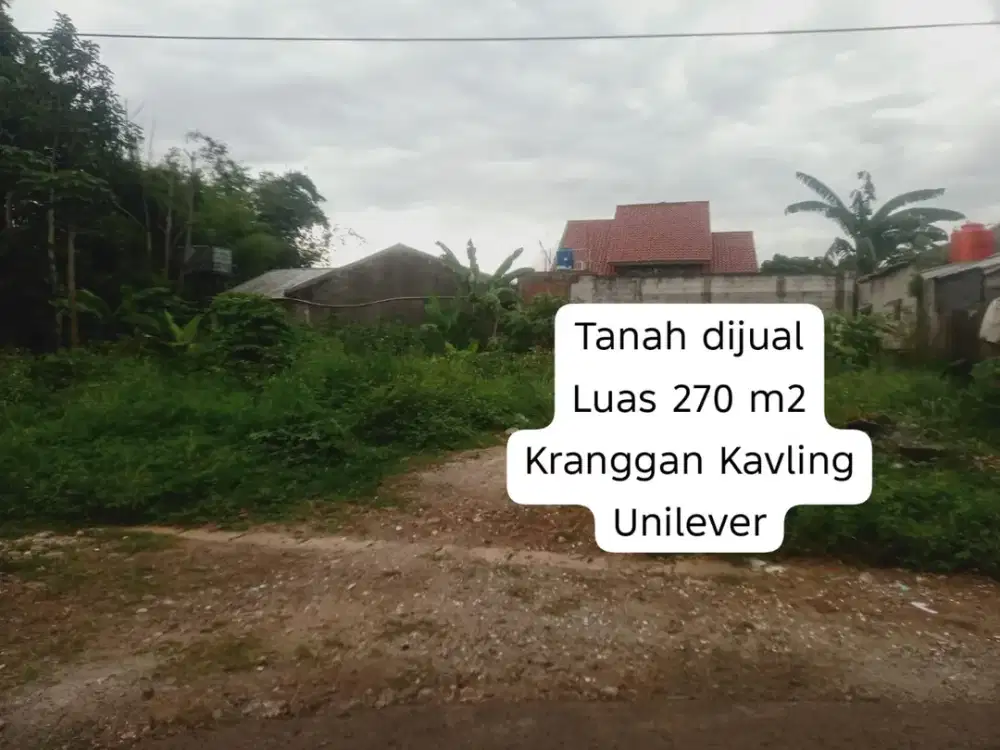 Tanah dijual Luas 270 m2 Kranggan Kavling Unilever Surat Girik Akses 2 mobil