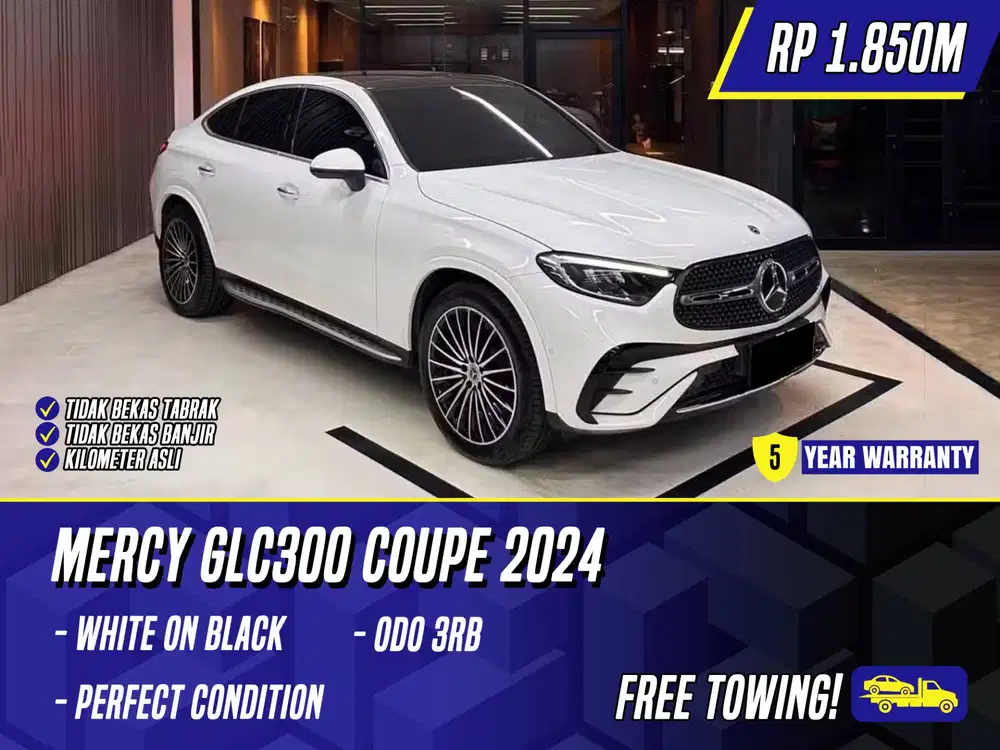 Mercedes Benz GLC300 Coupe 2024 White on Black Putih Mercy GLC 300