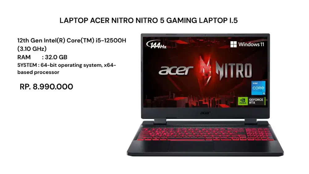 LAPTOP ACER NITRO nitro 5 gaming laptop i.5