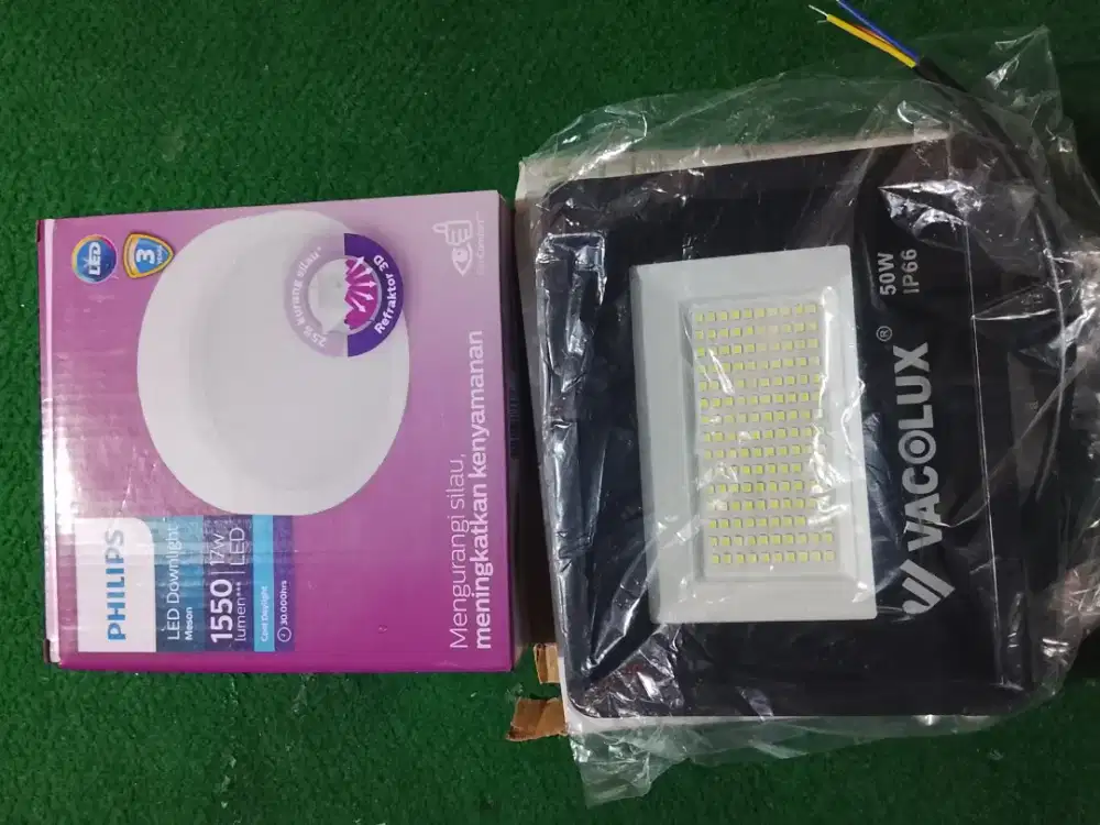 Lampu LED Downlight Philips 17w dan Lampu Tembak Vacolux 50w