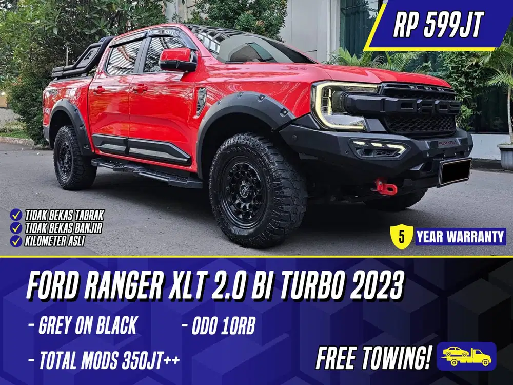 Ford Ranger XLT 2.0 Bi Turbo 2023 Grey on Black Abu-abu Abu