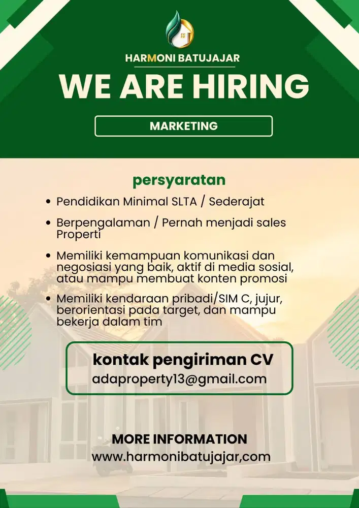 Dibutuhkan Marketing InHouse