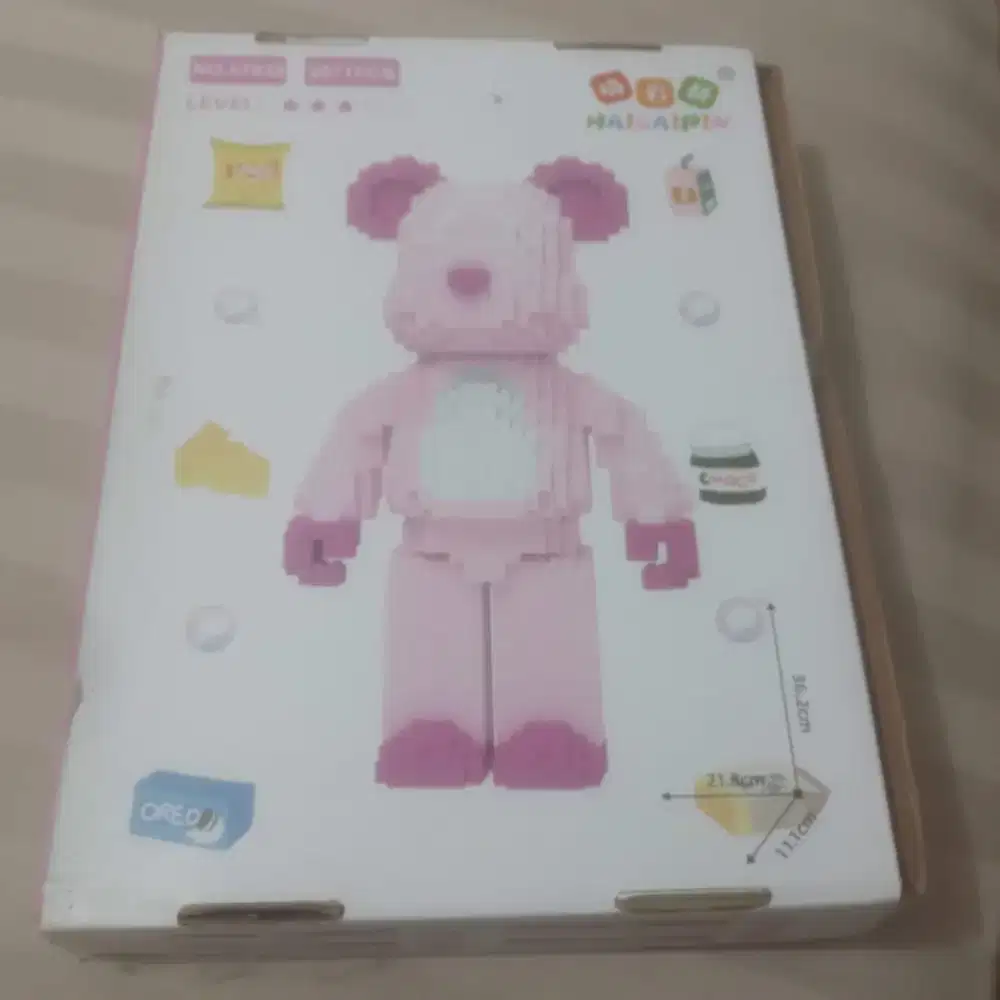 BU DIJUAL CEPAT BRICKS BARU WHITE PINK VIOLET BEAR HARGA NEGO