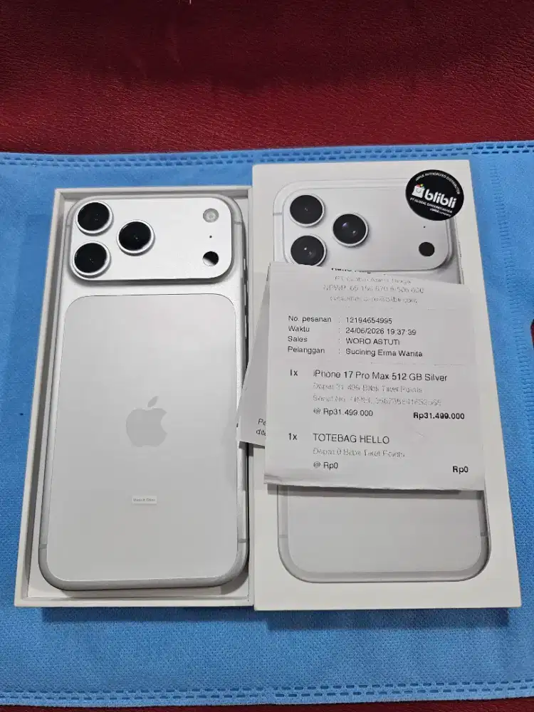 Iphone 17 promax 512gb silver open box