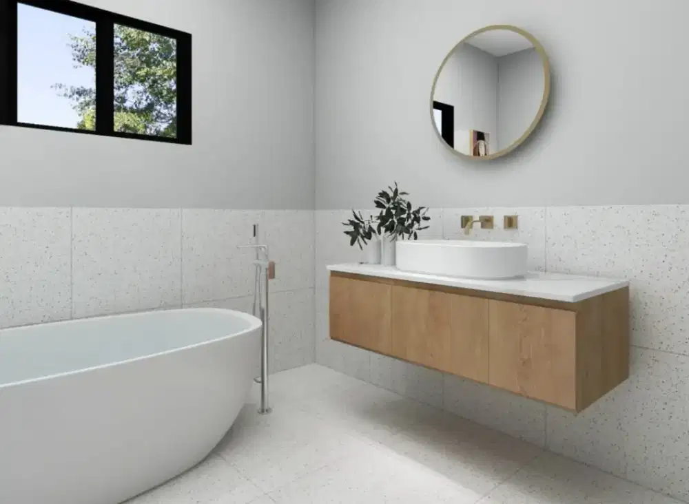 Granit Lantai Ukuran 60x60 Indogres Terazo white